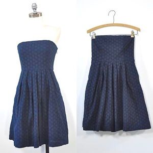 Gap Navy Blue Eyelet Strapless Dress